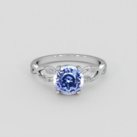 2.57 Ct. Color Change Sapphire Ring, 18K White Gold 1