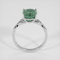 3.33 Ct. Bluish Green Sapphire Ring, 18K White Gold 3