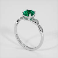 0.74 Ct. Emerald Ring, 18K White Gold 2