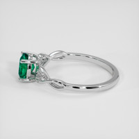 0.74 Ct. Emerald Ring, 18K White Gold 4