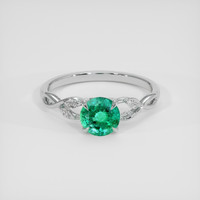 0.78 Ct. Emerald Ring, 18K White Gold 1