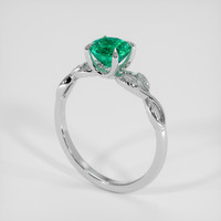 0.78 Ct. Emerald Ring, 18K White Gold 2