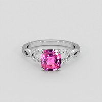 1.59 Ct. Pink Sapphire Ring, 18K White Gold 1