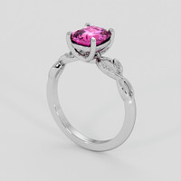 1.59 Ct. Pink Sapphire Ring, 18K White Gold 2
