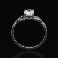 0.92 Ct. White Sapphire Ring, 18K White Gold 3