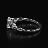 0.92 Ct. White Sapphire Ring, 18K White Gold 4