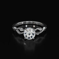 1.55 Ct. White Sapphire Ring, 18K White Gold 1