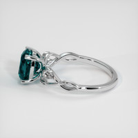2.52 Ct. Greenish Blue Sapphire Ring, 18K White Gold 4