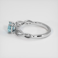 0.68 Ct. Bluish Green Sapphire Ring, 18K White Gold 4