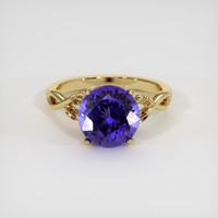 3.51 Ct. Violetish Blue Tanzanite Ring, 10K Yellow Gold 1