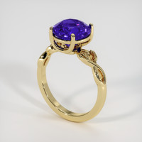 3.51 Ct. Violetish Blue Tanzanite Ring, 10K Yellow Gold 2