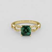 2.05 Ct. Bluish Green Sapphire Ring, 10K Yellow Gold 1