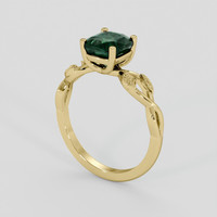2.05 Ct. Bluish Green Sapphire Ring, 10K Yellow Gold 2
