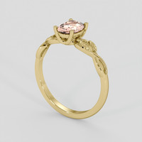 0.94 Ct. Peach Sapphire Ring, 10K Yellow Gold 2