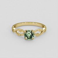 1.03 Ct. Green Sapphire Ring, 10K Yellow Gold 1