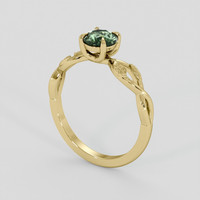 1.03 Ct. Green Sapphire Ring, 10K Yellow Gold 2