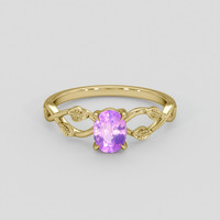 0.85 Ct. Pinkish Purple Sapphire Ring, 10K Yellow Gold 1