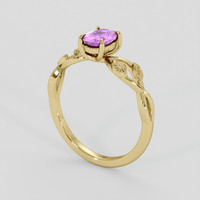 0.85 Ct. Pinkish Purple Sapphire Ring, 10K Yellow Gold 2