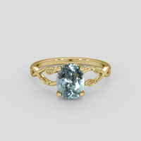 1.85 Ct. Greenish Blue Sapphire Ring, 10K Yellow Gold 1