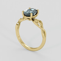 1.85 Ct. Greenish Blue Sapphire Ring, 10K Yellow Gold 2