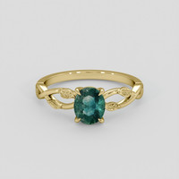 0.99 Ct. Bluish Green Sapphire Ring, 10K Yellow Gold 1