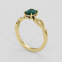 0.99 Ct. Bluish Green Sapphire Ring, 10K Yellow Gold 2