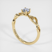 0.60 Ct. Greyish Blue Sapphire Ring, 10K Yellow Gold 2