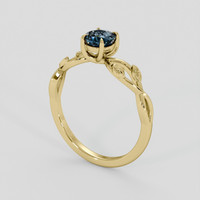 0.82 Ct. Greenish Blue Cobalt Spinel Ring, 14K Yellow Gold 2