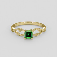 0.44 Ct. Green Chrome Tourmaline Ring, 14K Yellow Gold 1