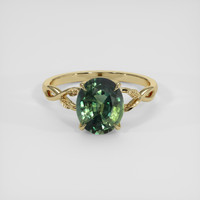 2.80 Ct. Yellowish Green Sapphire Ring, 14K Yellow Gold 1