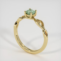 0.44 Ct. Green Sapphire Ring, 14K Yellow Gold 2