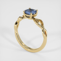 0.96 Ct. Blue Sapphire Ring, 14K Yellow Gold 2