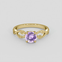 0.99 Ct. Purple Sapphire Ring, 14K Yellow Gold 1