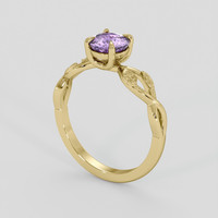 0.99 Ct. Purple Sapphire Ring, 14K Yellow Gold 2