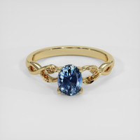 1.17 Ct. Blue Sapphire Ring, 14K Yellow Gold 1