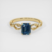 1.57 Ct. Greenish Blue Sapphire Ring, 14K Yellow Gold 1