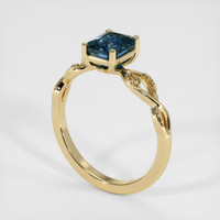 1.57 Ct. Greenish Blue Sapphire Ring, 14K Yellow Gold 2
