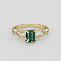 1.05 Ct. Green Sapphire Ring, 14K Yellow Gold 1