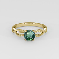 0.89 Ct. Green Sapphire Ring, 14K Yellow Gold 1