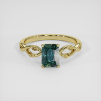 1.58 Ct. Bluish Green Sapphire Ring, 14K Yellow Gold 1