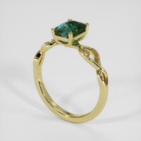1.58 Ct. Bluish Green Sapphire Ring, 14K Yellow Gold 2