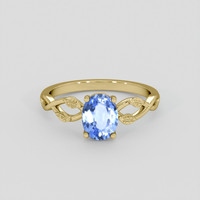 0.94 Ct. Blue Sapphire Ring, 14K Yellow Gold 1