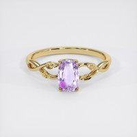 0.96 Ct. Pinkish Purple Sapphire Ring, 14K Yellow Gold 1