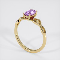 0.96 Ct. Pinkish Purple Sapphire Ring, 14K Yellow Gold 2