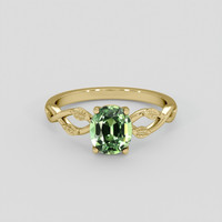 1.49 Ct. Green Sapphire Ring, 14K Yellow Gold 1