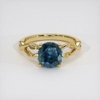 1.73 Ct. Bluish Green Sapphire Ring, 14K Yellow Gold 1