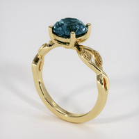 1.73 Ct. Bluish Green Sapphire Ring, 14K Yellow Gold 2