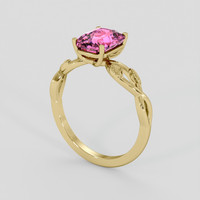 2.03 Ct. Pink Sapphire Ring, 14K Yellow Gold 2