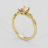 0.99 Ct. Padparadscha Sapphire Ring, 14K Yellow Gold 2