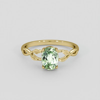 1.42 Ct. Green Sapphire Ring, 14K Yellow Gold 1